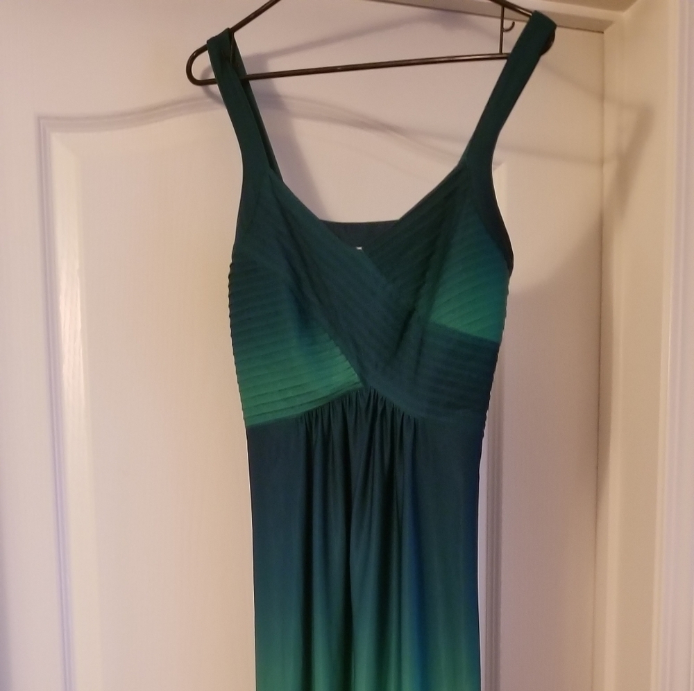Robbie Bee Summer Long Dress Blue/Green - Picture 5 of 6